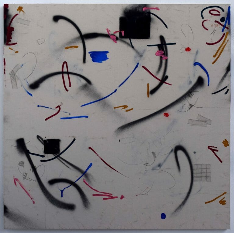 P4, 155 x 150 cm, Acrylic Graphite and Spray on Canvas